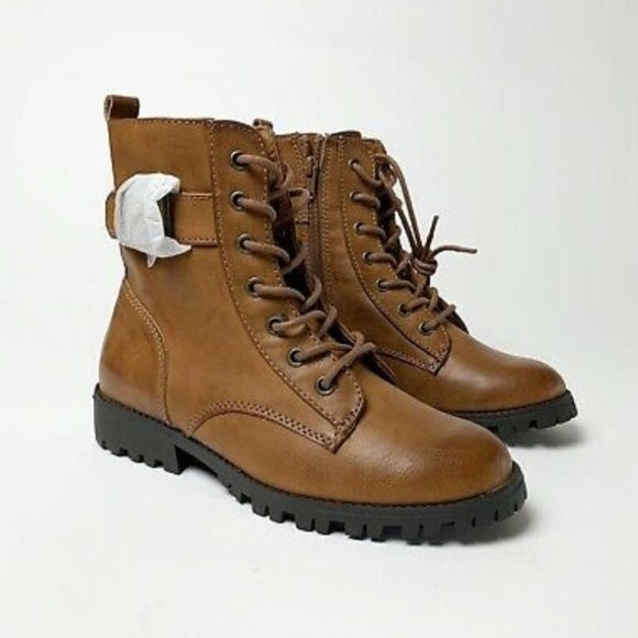 SO Broccoli Brown Combat Boots - Picture 3 of 10